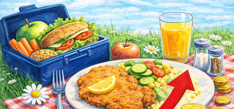 Preisanpassung beim Mittagessen